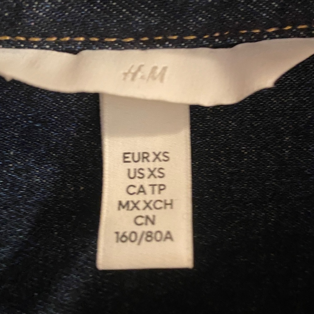 H&M Dark Blue Denim Long Sleeve Shirt Size: XS - Picture 4 of 6
